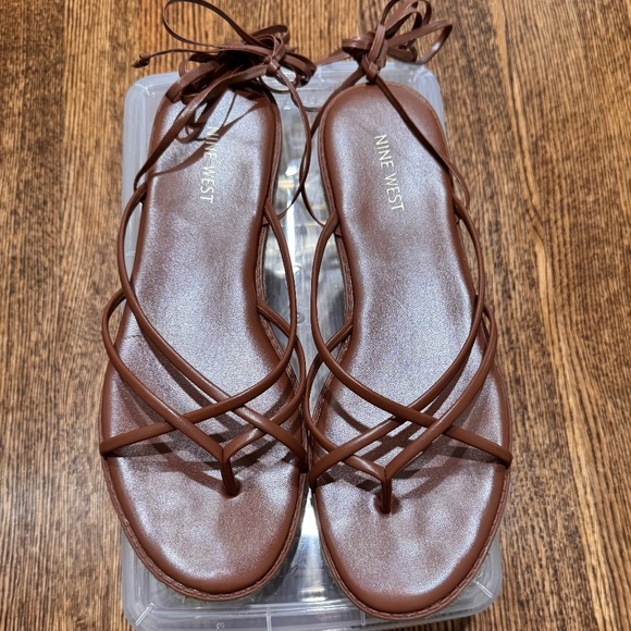 Nine West Women's Candid Strappy Tie-Up Espadrille Sandals, size 9.5 - Picture 1 of 13